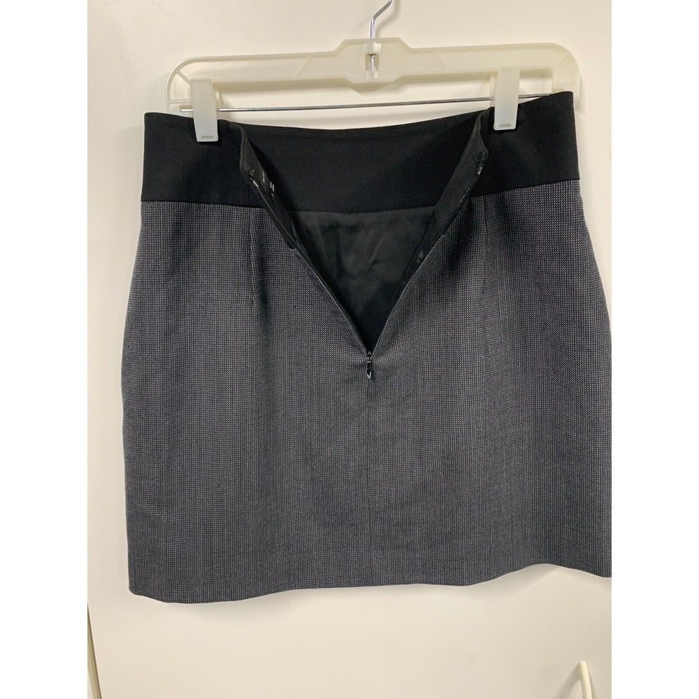 Theory Womens A Line Black Trim Gray Short Skirt With Pockets Size 8 - Picture 5 of 7